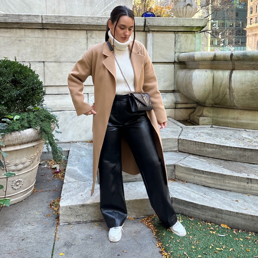 Aritzia Wilfred Black Leather Pants